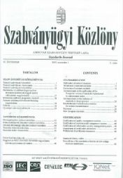 SZABVÁNYÜGYI KÖZLÖNY